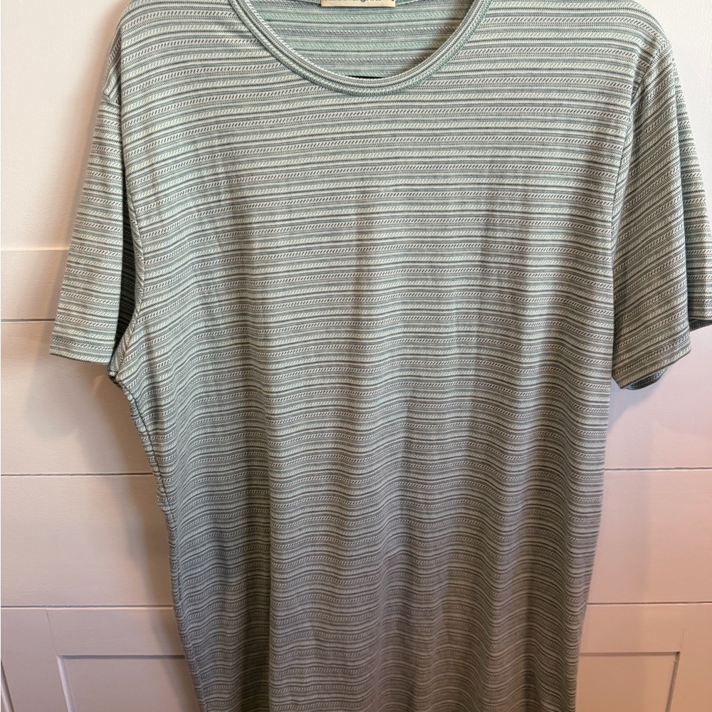 Marine Layer Short Sleeve Tee in Green and White